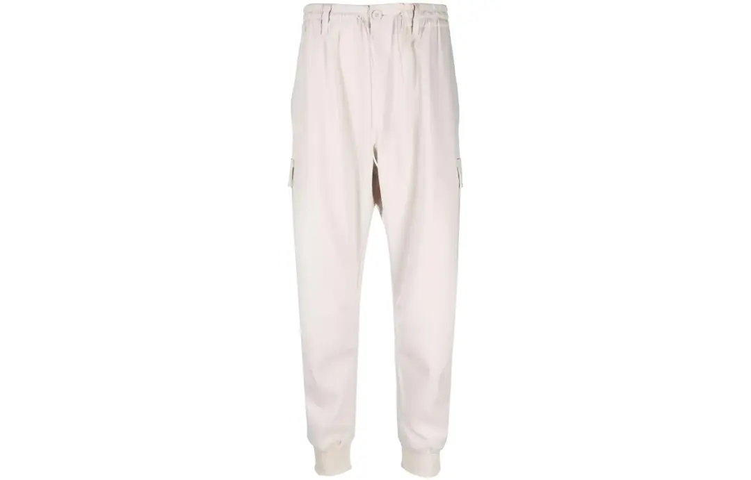 Y 3 Knitted Sweatpants Men's Ecru Moderate Cuffed Pants