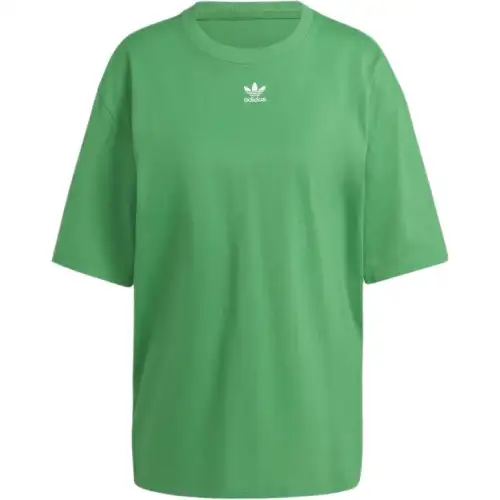 Adidas Originals ESSENTIALS T Shirts Women's Green Crew Neck Moderate Straight Fit