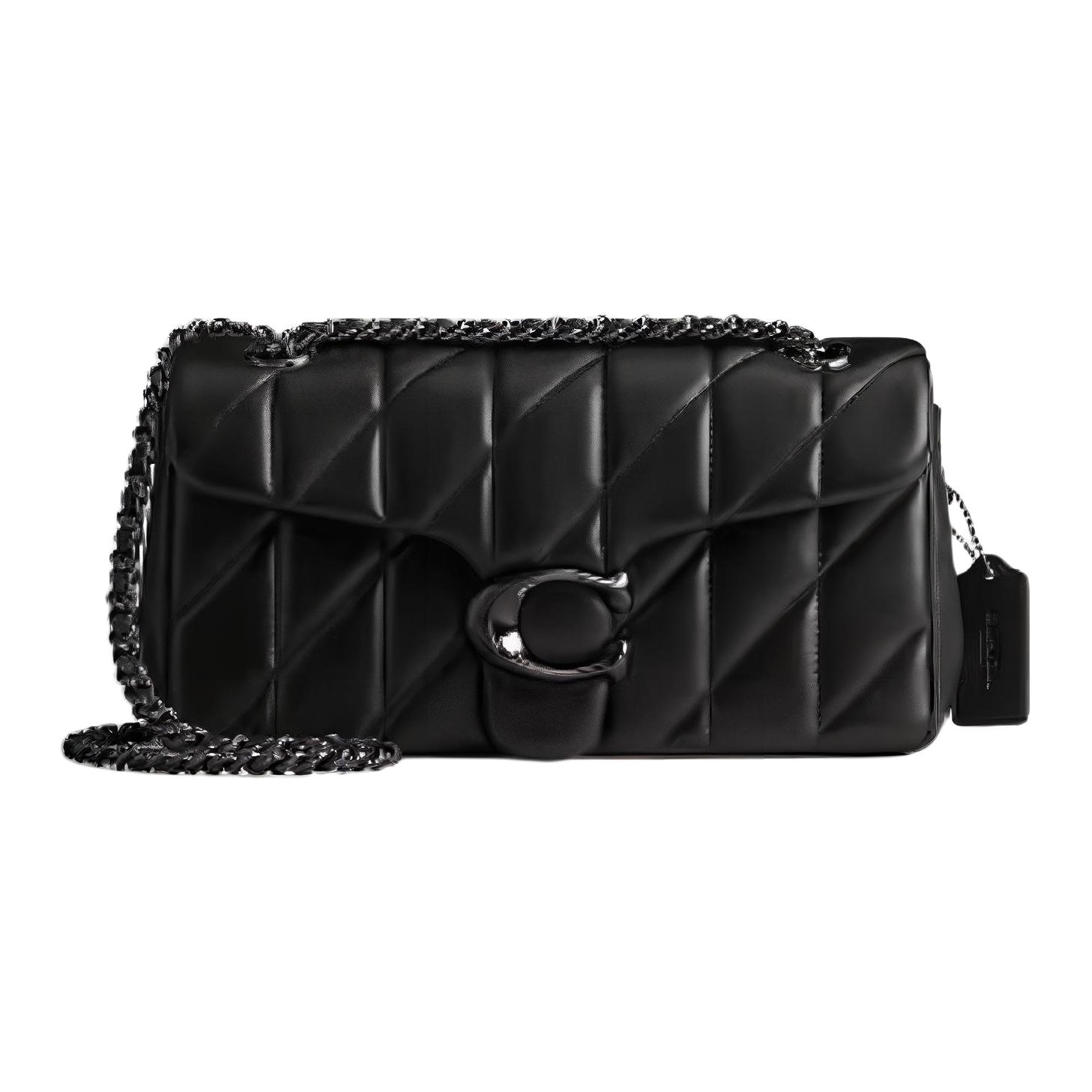 COACH Coach Tabby 26 Push Lock Chain Lambskin Crossbody Shoulder Bag Medium Women's Black