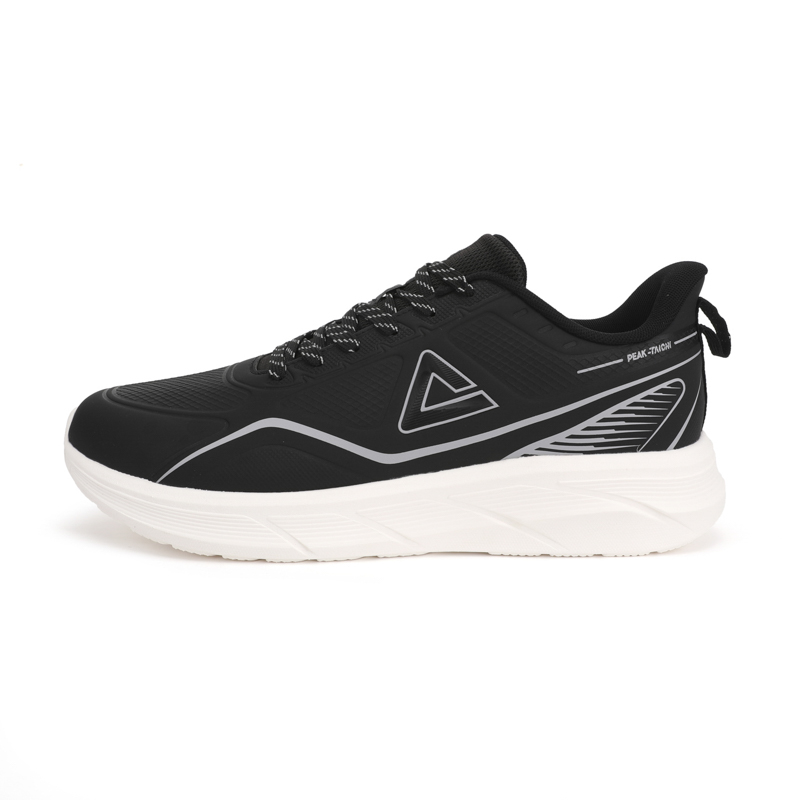 PEAK State Pole Cushioning Rebound Low top Casual Running Shoes Men’s Black Ivory