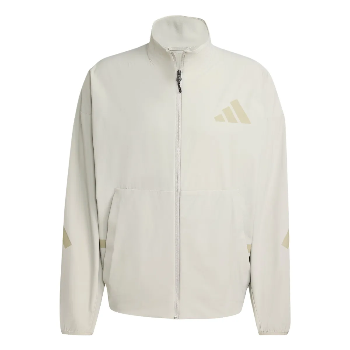 Adidas Z.N.E. Jackets Men's Metallic Gray/Leather Gray Stand Collar Moderate Other