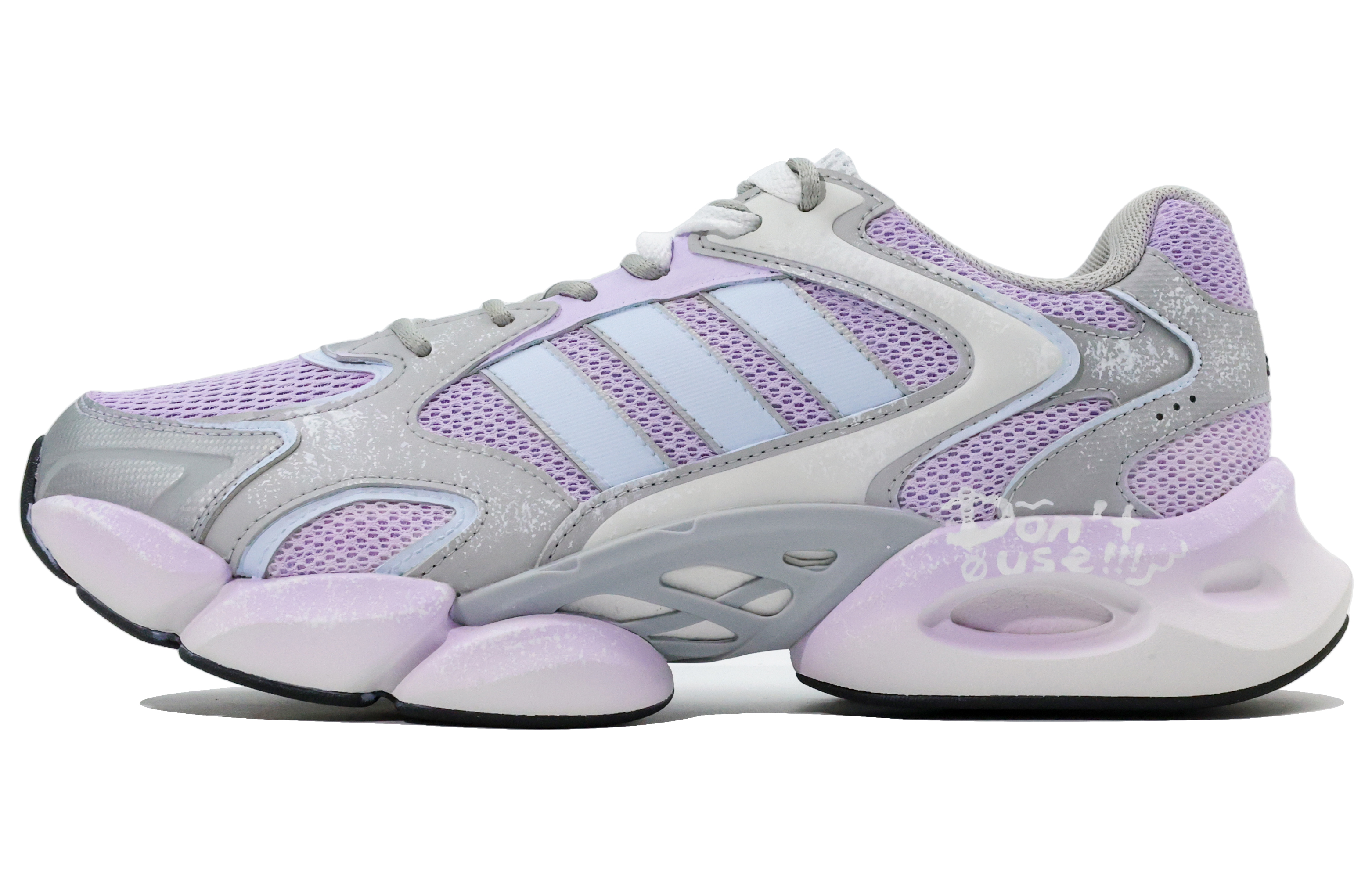 Adidas MEGASTRIDE Abrasion Resistant Low top Running Shoes Unisex Gray Blue Purple