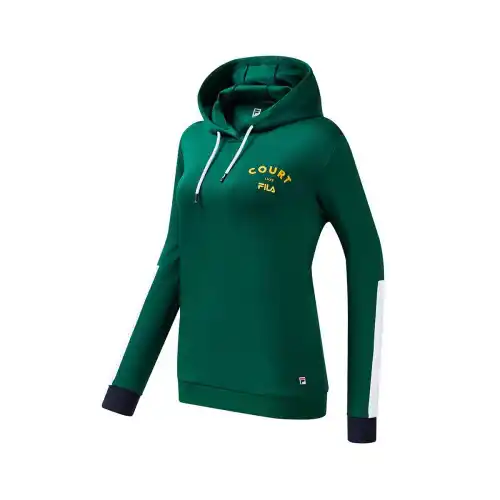 FILA Tennis Sweatshirts Women's Pine Green Hooded Moderate