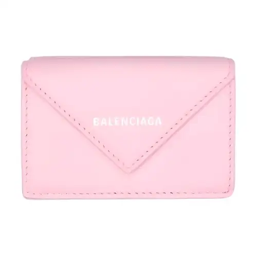 Balenciaga Calfskin Clutch Wallet Mini Women's Pink