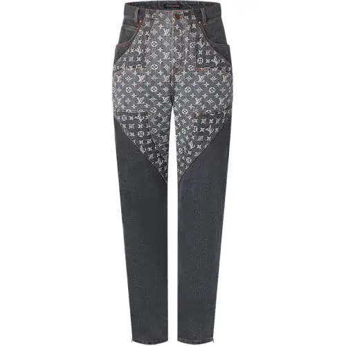LOUIS VUITTON Monogram Flower Denim Pants