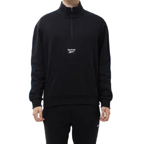 Reebok Sweatshirts Men's Black Stand Collar Moderate Regular