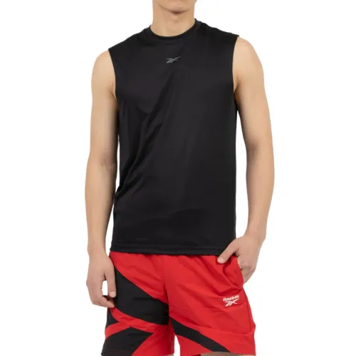 Reebok Tank Tops Men's Black Crew Neck Moderate