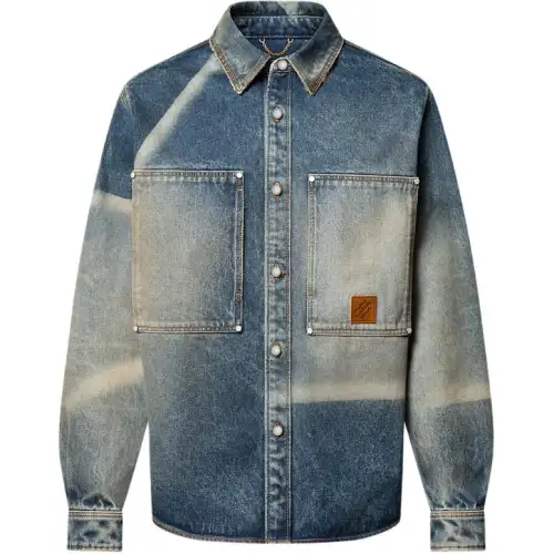 LOUIS VUITTON Sunfaded Effect Denim Long Sleeved Shirt