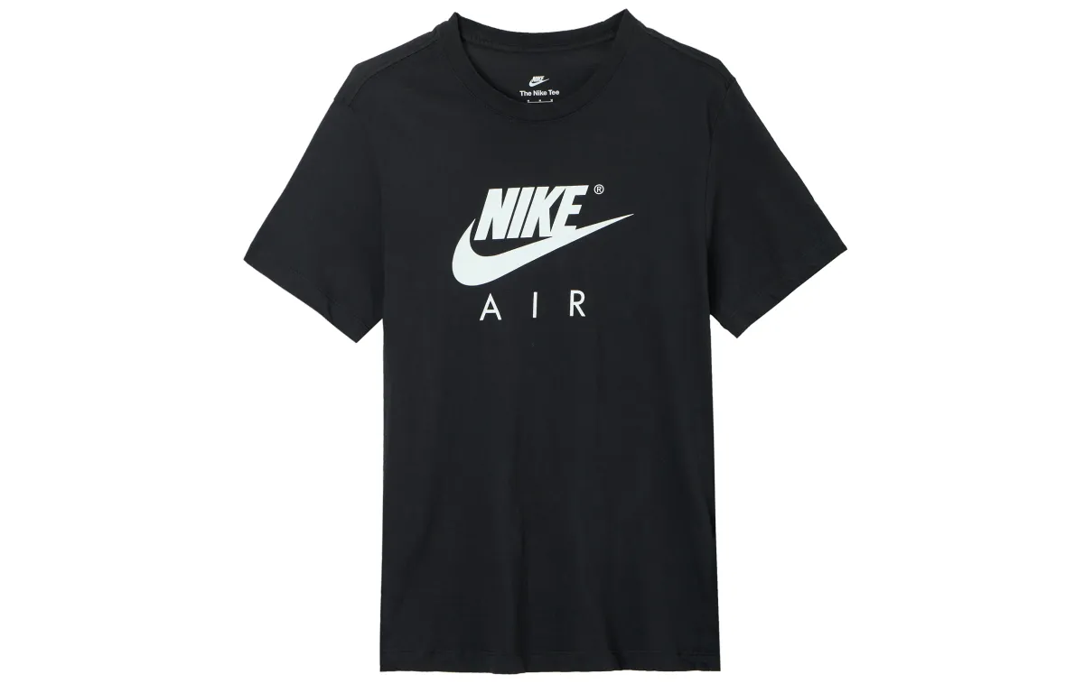 Nike T-Shirts Men's Black Crew Neck Moderate Straight Fit