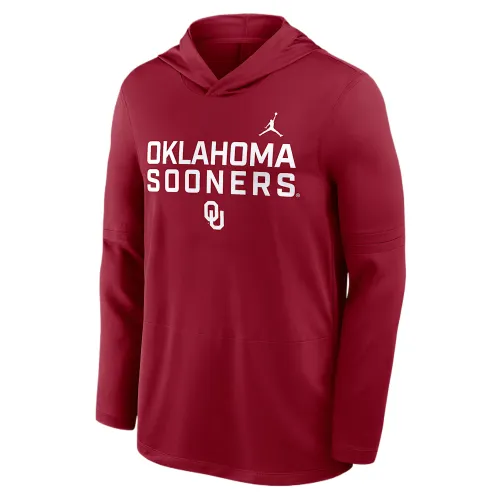 Jordan Oklahoma Sideline Men's Jordan Brand Dri-FIT College Long-Sleeve Hooded Top