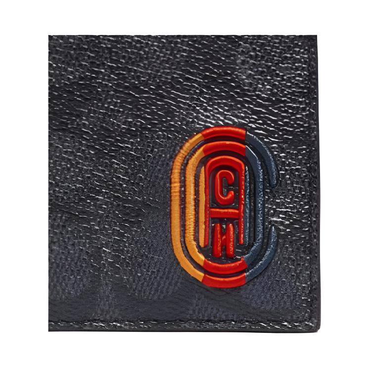 Мужской кошелек COACH Billfold Wallet 10 LOGO (темно-серый) — фото 3