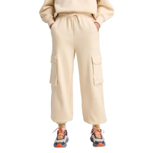 Timberland Cargo Pants Women's Beige Moderate Cuffed Pants