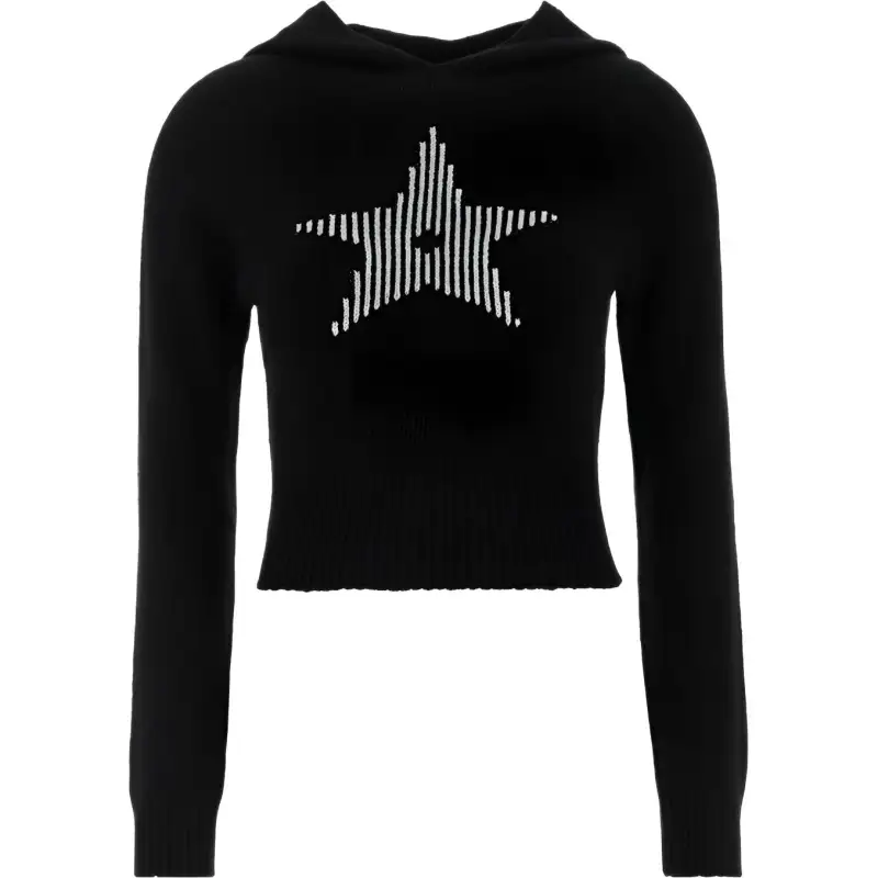 DIOR Sweaters Women's Black Hooded Non Detachable Moderate Other