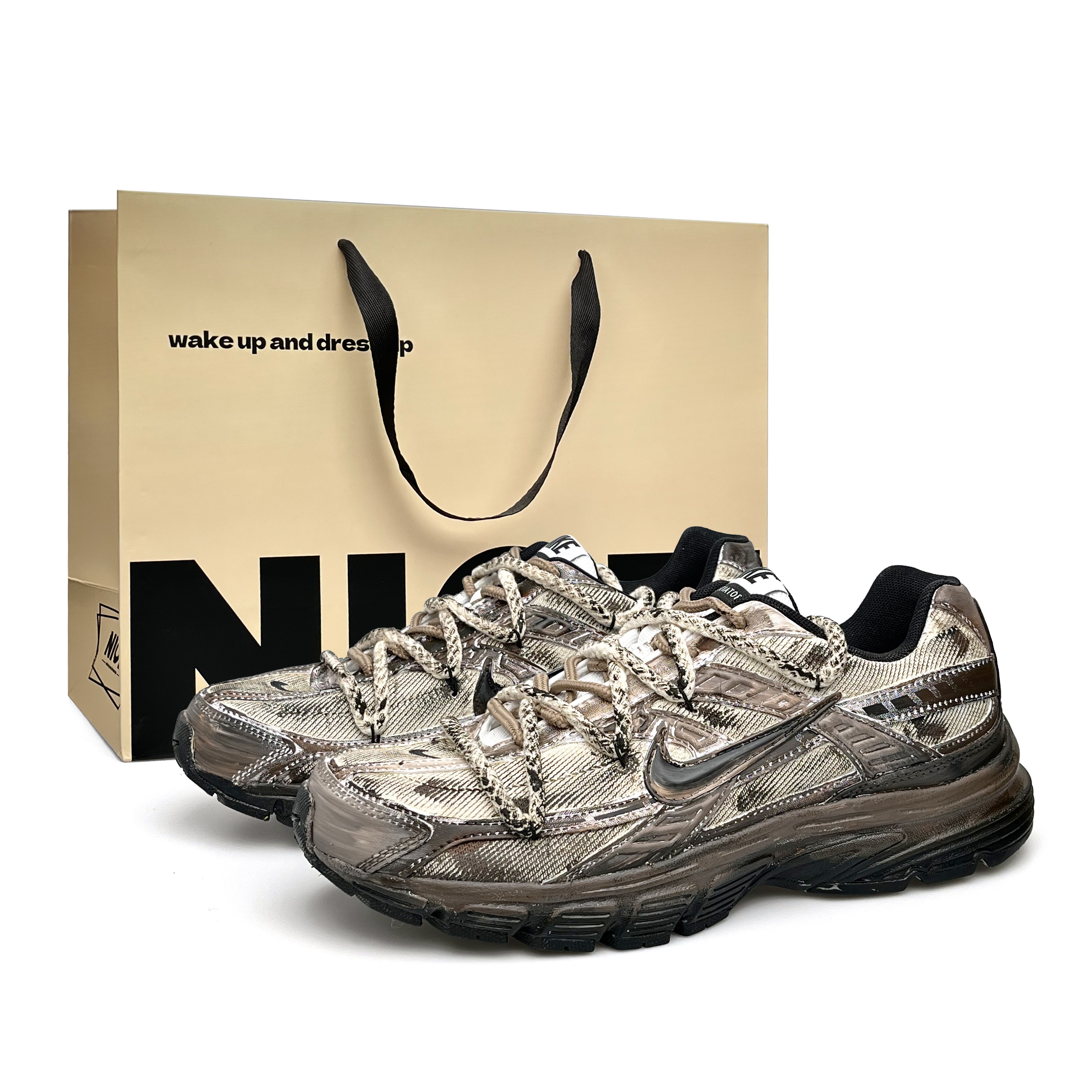 Nike Initiator Abrasion Resistant Low top Casual Physical Fitness Test & Exam Running Shoes Unisex Black Brown