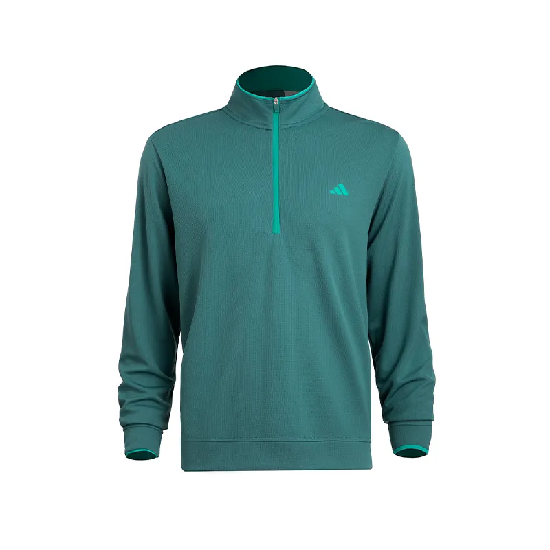 Adidas Solid Color Golf Equipment Half Zip Long Sleeved T Shirt Men's