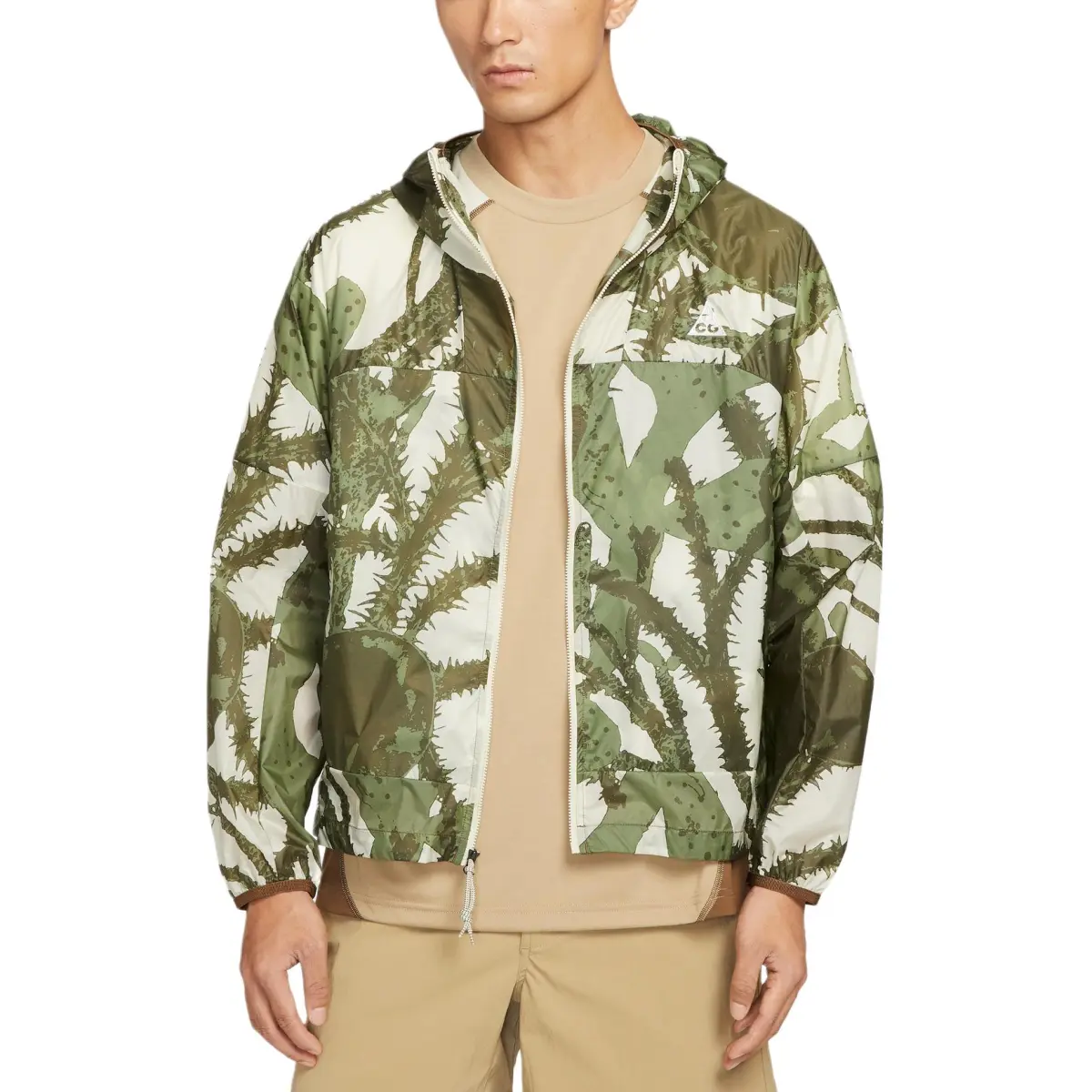 Nike ACG Jackets Men's Light Khaki/Moss Wood Brown/Mountain White Hooded Moderate Other