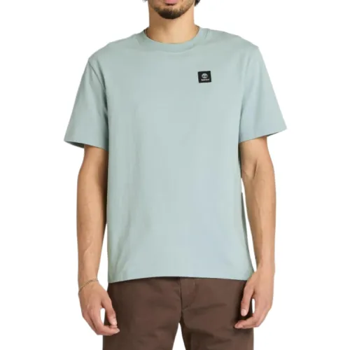 Timberland T Shirts Men's Blue Crew Neck Moderate Straight Fit