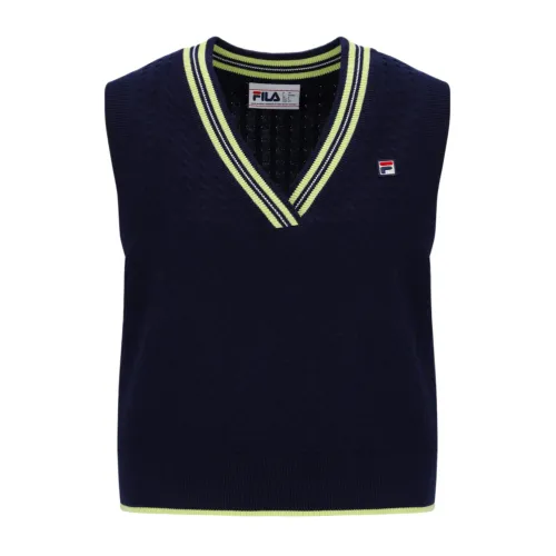 FILA Tank Tops Women's Blue V Neck Moderate Other