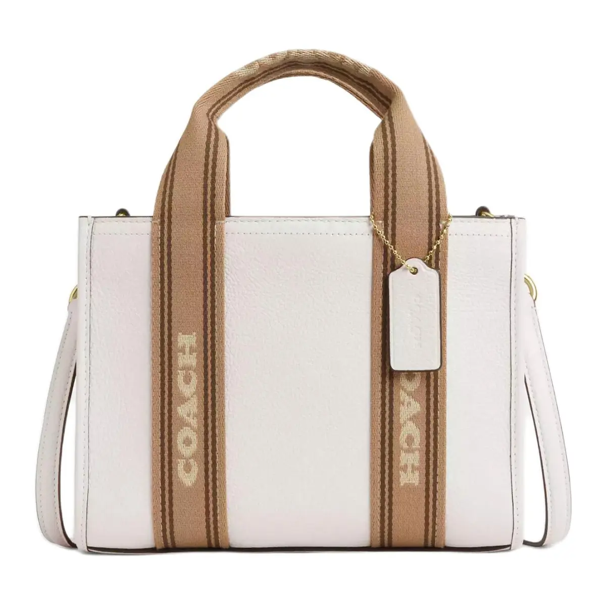 COACH Smith Cow Leather Tote Bag, Shopping Bag, Shoulder Bag, Crossbody Bag, Handbag Medium Women's Gold & Chalk