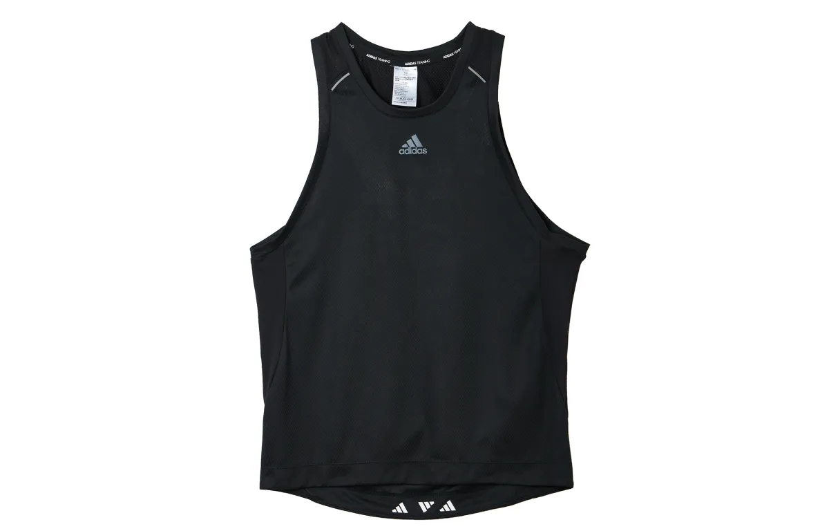 Adidas Tank Tops Men's Black Crew Neck Moderate Straight Fit