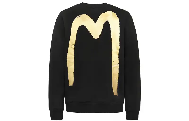 EVISU Sweatshirts Men's Black Crew Neck Moderate Heavyweight