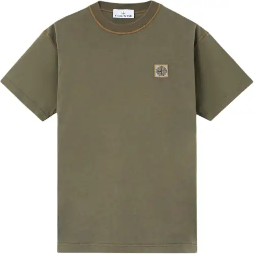 STONE ISLAND Logo Patch Crewneck T Shirt