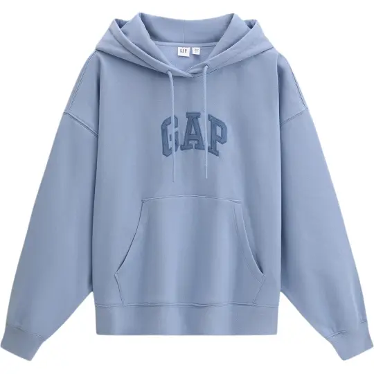 Свободный флисовый пуловер с капюшоном и нашивкой-логотипом GAP для женщин