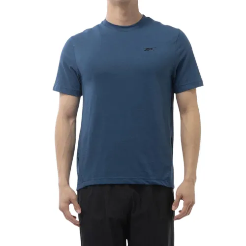 Reebok T Shirts Men's Blue Crew Neck Moderate Straight Fit