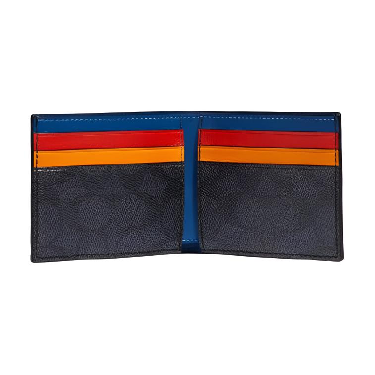 Мужской кошелек COACH Billfold Wallet 10 LOGO (темно-серый) — фото 2