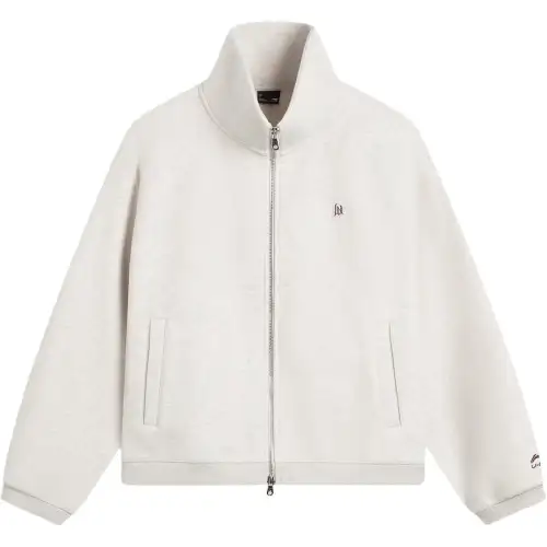 Li Ning Sports Life Collection Fleece Lined Thermal Loose Fit Stand Collar Sports Fashion Versatile Casual Coat Women's
