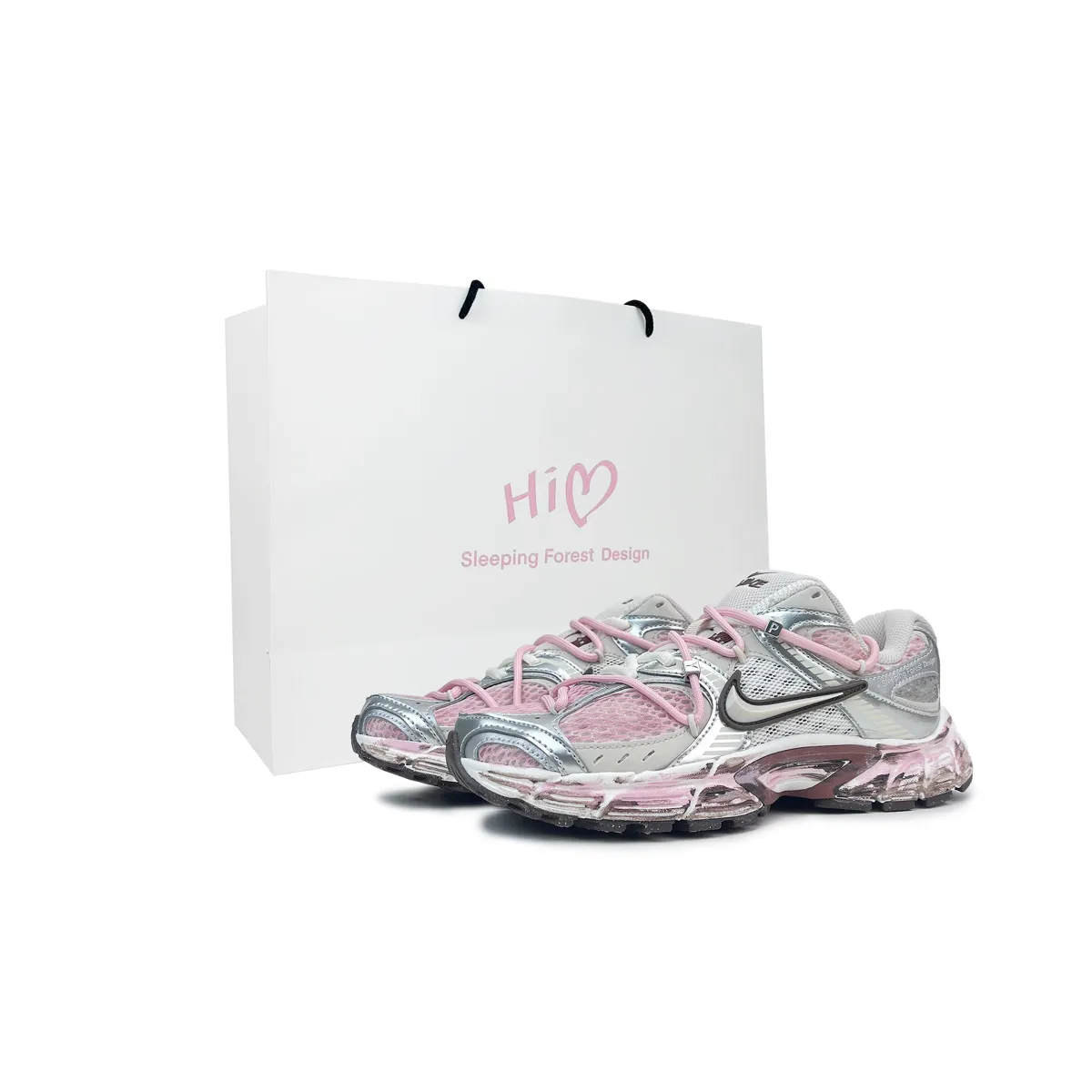 Nike V5 RNR Abrasion Resistant Abrasion Resistant Low top Casual City Commuting Running Shoes Women's Silver Pink