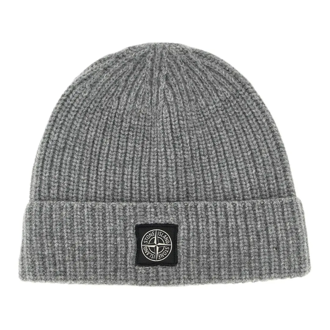 STONE ISLAND Logo Patch Ribbed Beanie