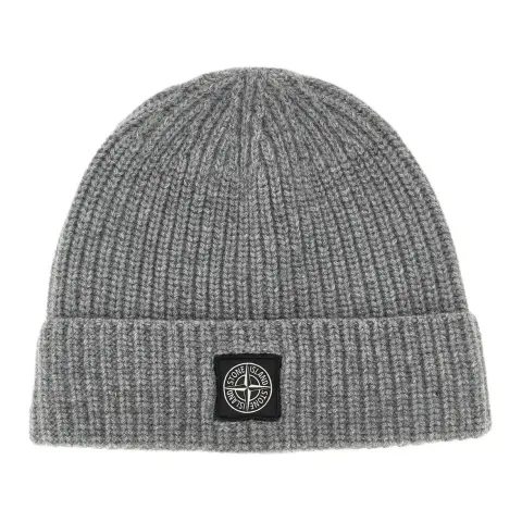 STONE ISLAND Logo Patch Ribbed Beanie