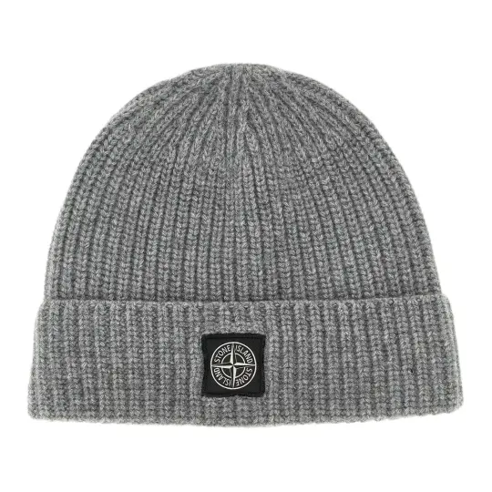 STONE ISLAND Logo Patch Ribbed Beanie