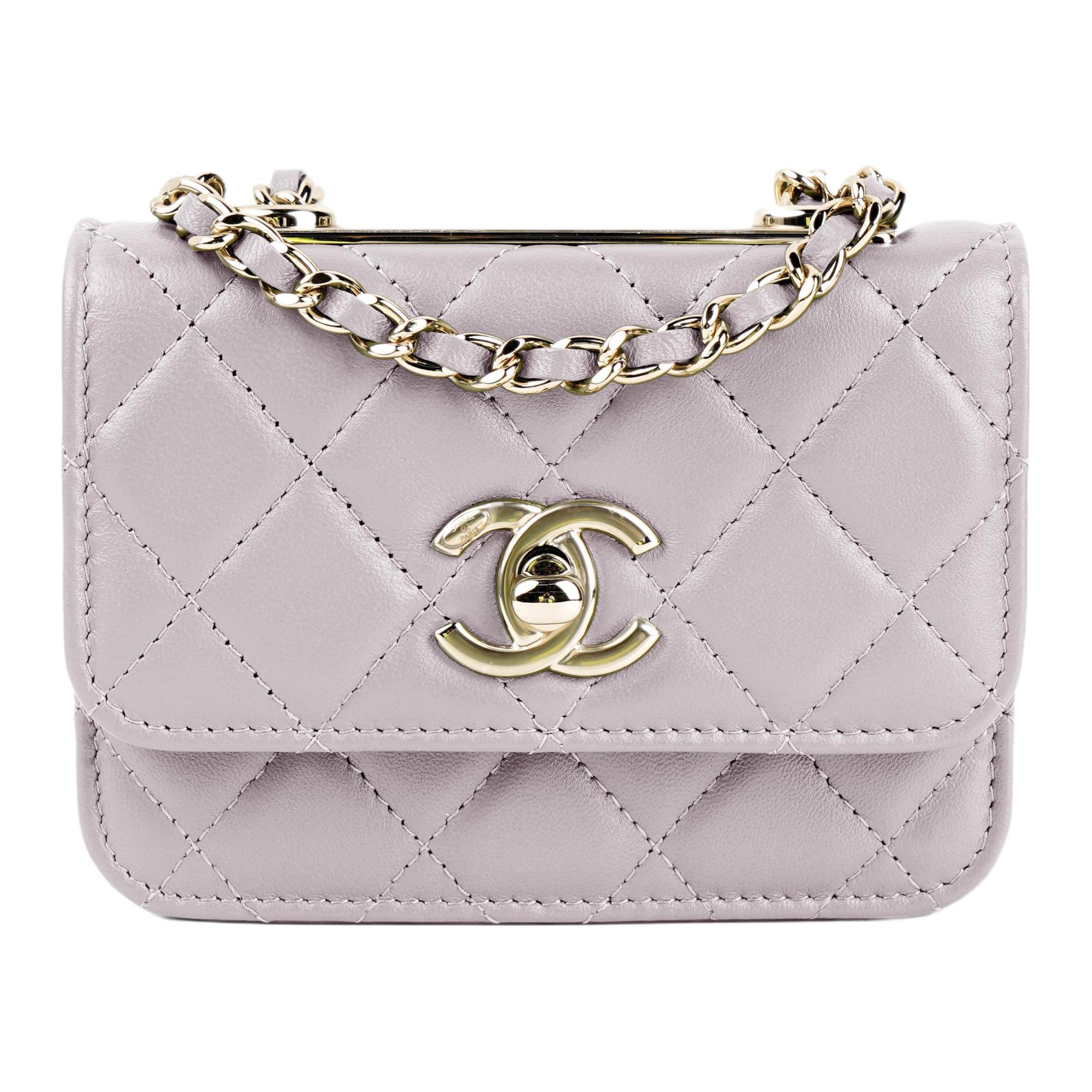 CHANEL 21B Fall Trendy Cc Lambskin Crossbody Bags Mini Women's Pink