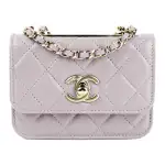 CHANEL 21B Fall Trendy Cc Lambskin Crossbody Bags Mini Women's Pink