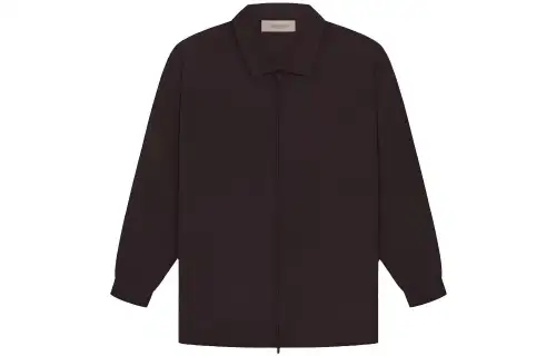 Fear of God Essentials Drop2 SS23 solid color zipper plus velvet lapel shirt American heavy jacket jacket men's plum purple