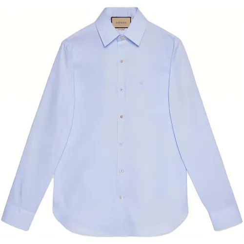 GUCCI Cotton Shirt With Double G Embroidery