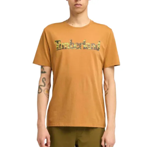 Timberland T Shirts Men's Orange Crew Neck Moderate