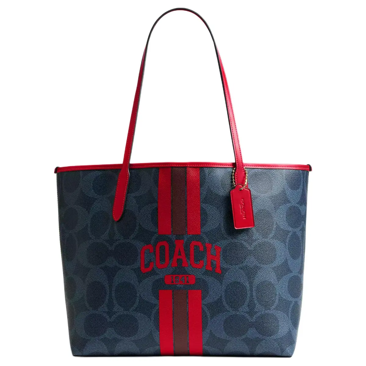COACH City Coated Canvas, Tote Bag, Shopping Bag Shoulder Bag Large Women's Denim Blue