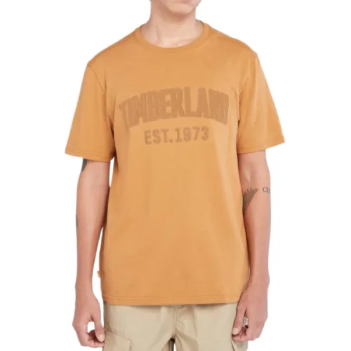 Timberland T Shirts Men's Yellow Crew Neck Moderate