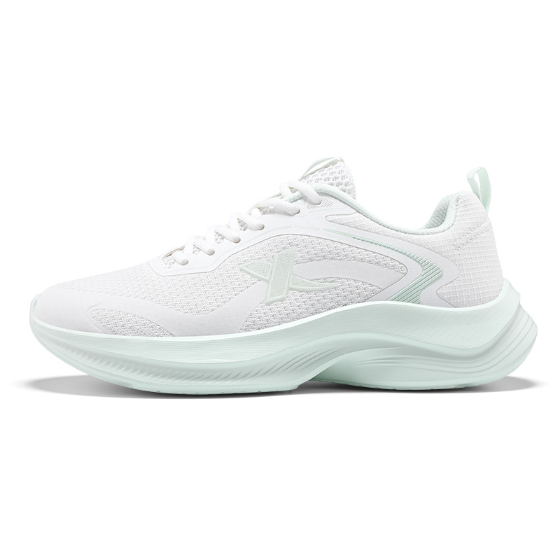 XTEP Cushioning Slip Resistant Low top Casual Running Shoes Women’s Sail White Light Fruit Green