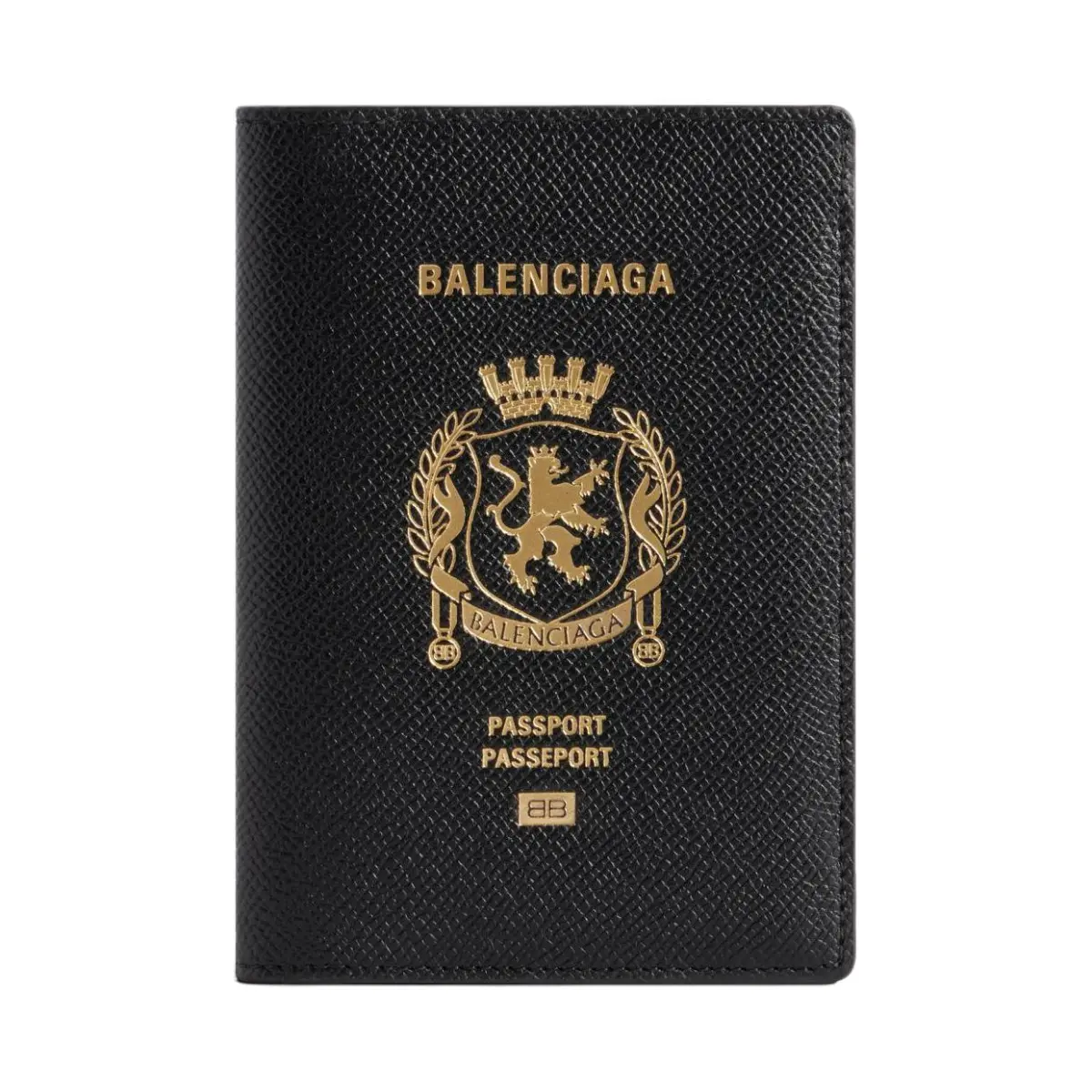 Balenciaga Calfskin Passport Holder Men's Black