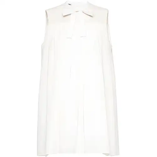 MIU MIU Smocked Panel Sleeveless Dress