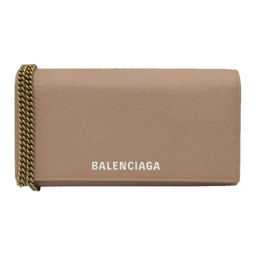 Balenciaga Ville Cow Leather Wallet, Shoulder Bag, Crossbody Bag Women's Brown