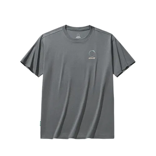 Anta Short Sleeved T Shirts Unisex Mica Gray