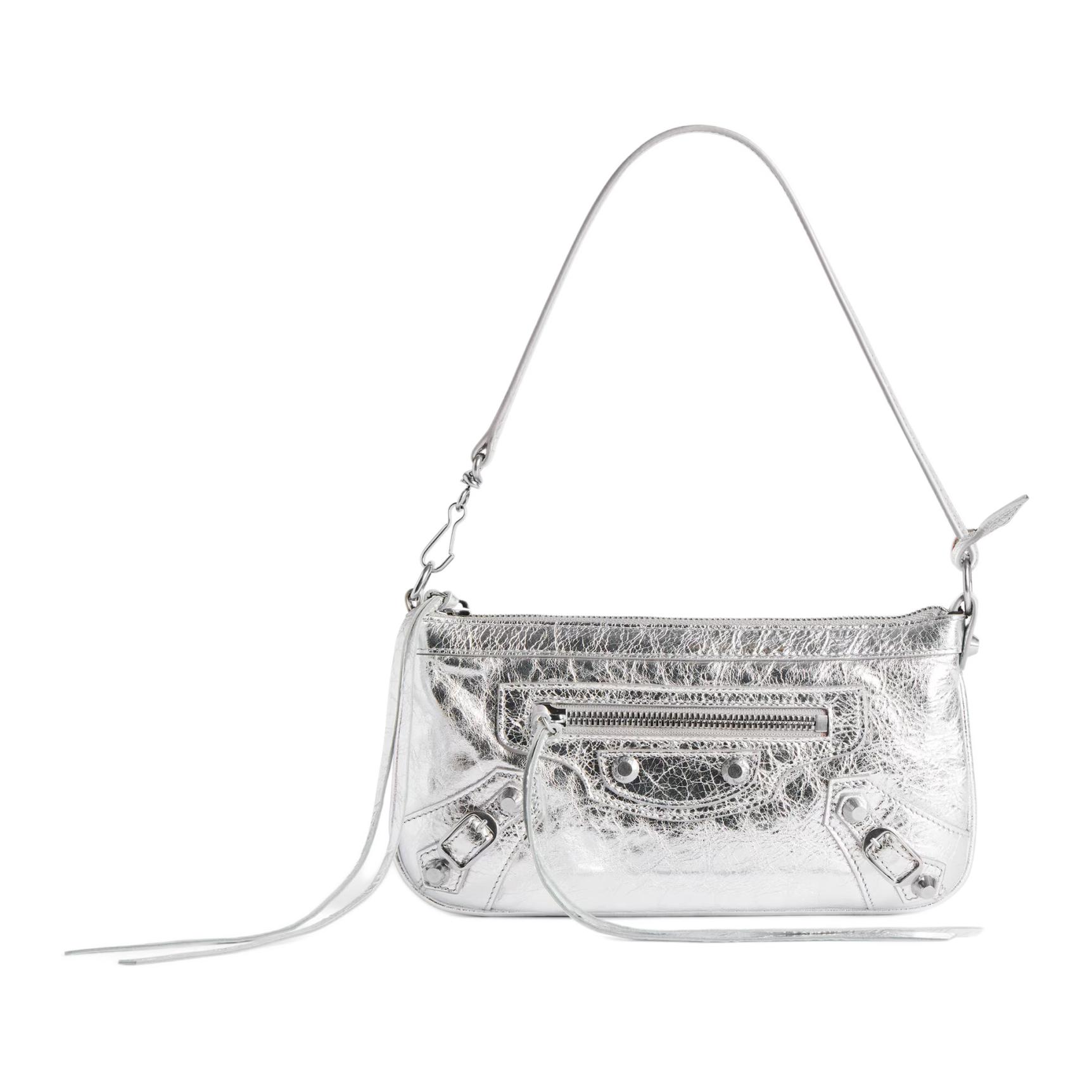 Женская сумка Balenciaga Le City (серебряная)