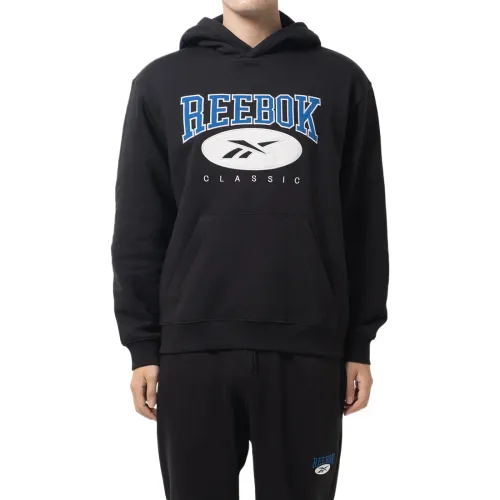 Reebok Sweatshirts Unisex Black Hooded Moderate