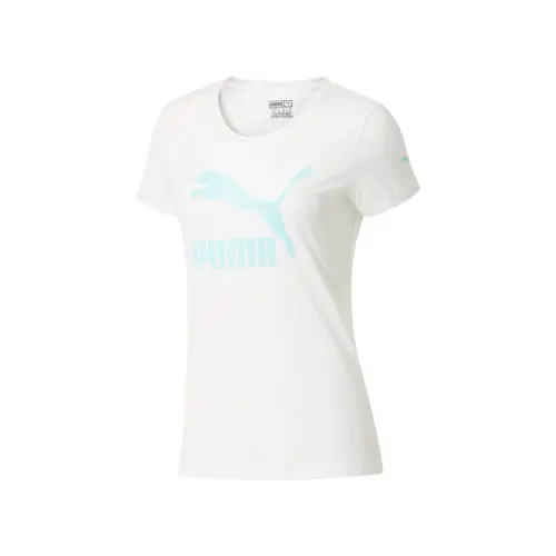 PUMA T Shirts Women's White Crew Neck Moderate