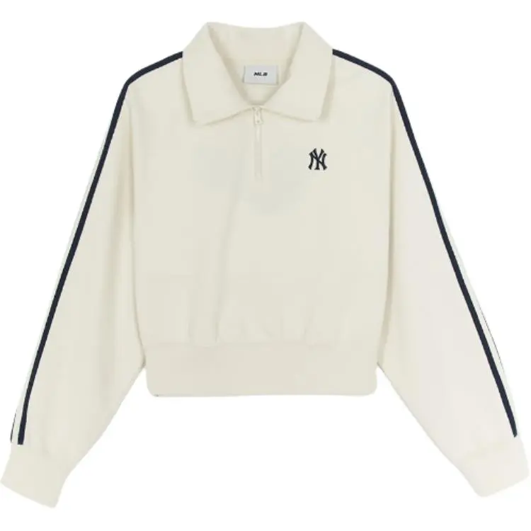 MLB Sweatshirts Women's Cream Lapel Moderate
